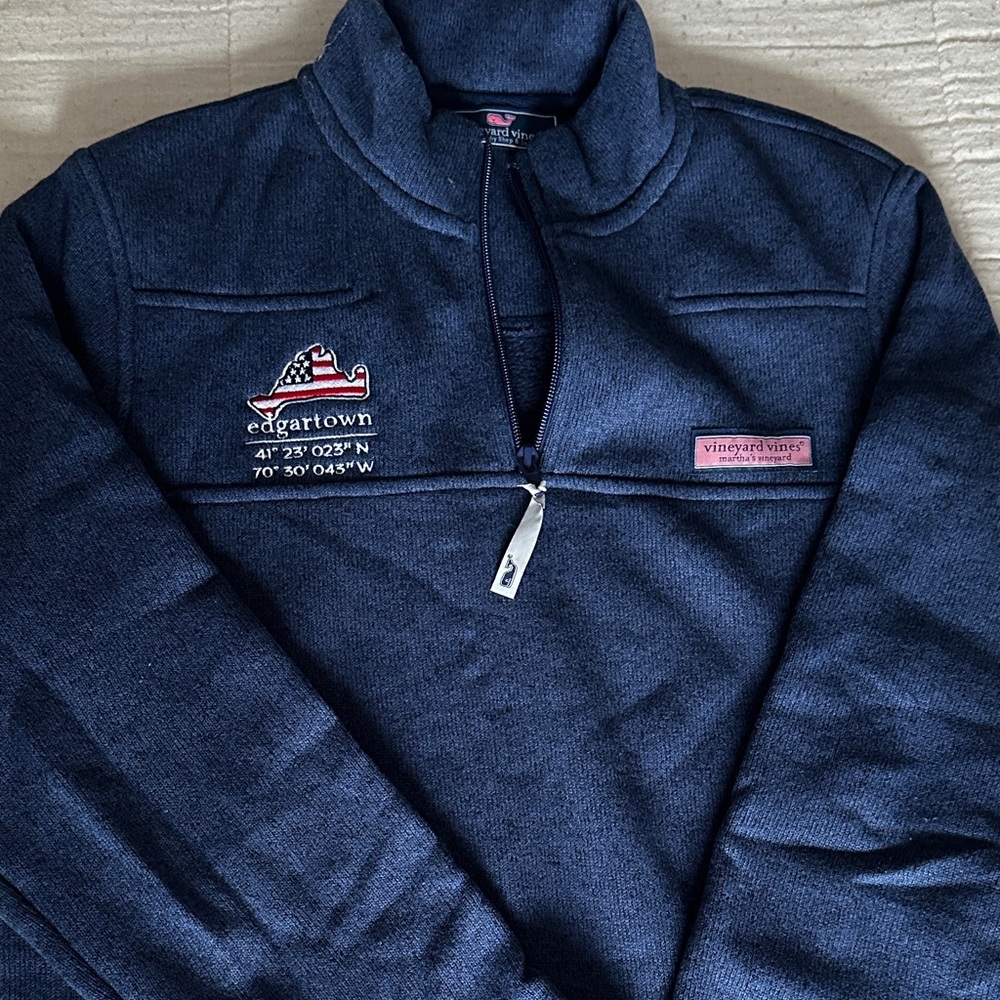 Vineyard Vines Men's Dark Blue Zip-Up Sweater